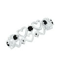 thumbnail image 1 of Rosec Jewels Black Onyx Heart Eternity Band Ring for Women (AAA Grade) - Ready to Gift for Christmas, 14K White Gold, US 3.50, 1 of 8