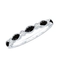 thumbnail image 1 of Black Onyx Half Eternity Ring with Moissanite for Women (AAA Quality, Rosec Jewels), 925 Sterling Silver, US 7.50, 1 of 8