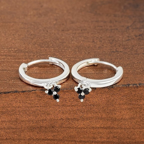 Black Onyx Hoops