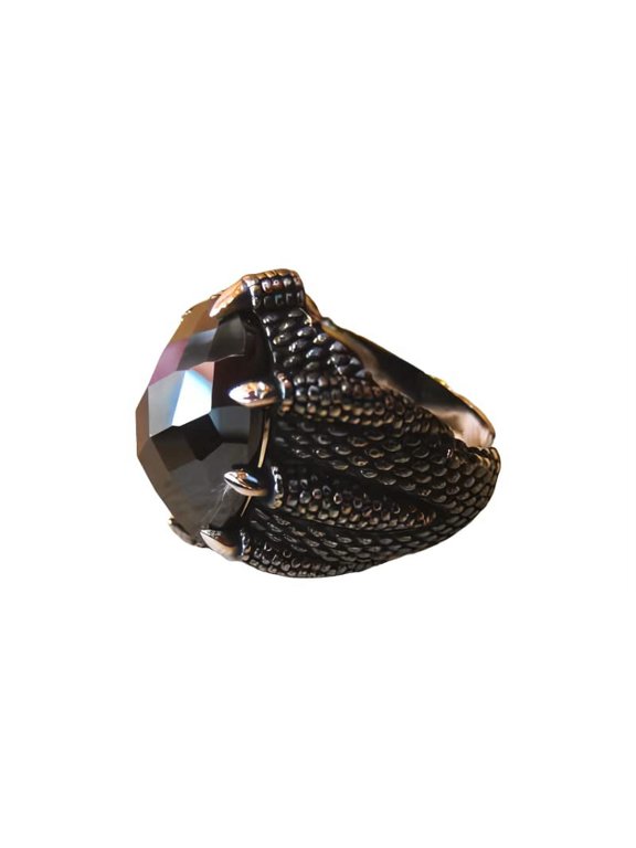 Black Onyx Mans Ring, Natural Black Onyx, December Birthstone, Eagle Claw, 925 Silver Ring, Birthday Gift, Heavy Mens Ring, Arabic Design, Ottoman Style Ring, Christmas, Turkey Mens Signet Ring