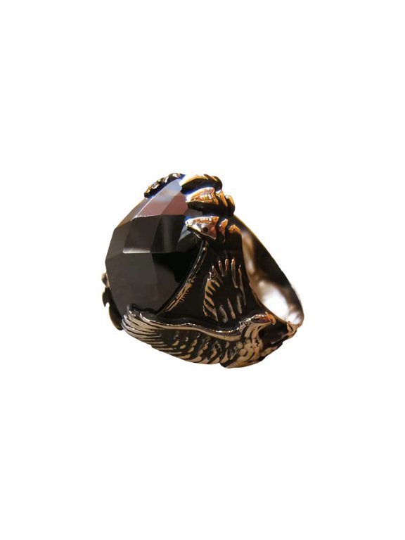 Black Onyx Mans Ring, Natural Black Onyx, December Birthstone, Eagle Claw, 925 Silver Ring, Birthday Gift, Heavy Mens Ring, Arabic Design, Ottoman Style Ring, Christmas, Turkey Mens Signet Ring