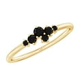 thumbnail image 1 of Rosec Jewels Black Onyx Promise Ring for Women, Minimal Cluster Ring (0.6 CT, AAA Quality), 14K Yellow Gold, US 7.50, 1 of 9