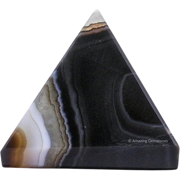 Black Onyx Pyramid Crystal Healing Stones - 1" Inch