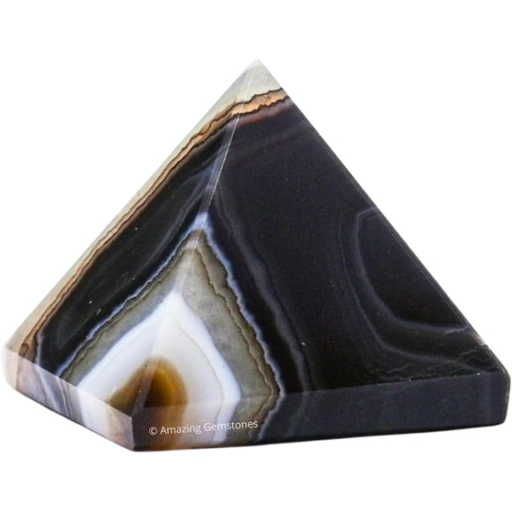Black Onyx Pyramid Crystal Healing Stones - 1" Inch