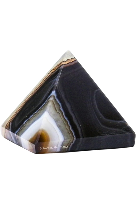 Black Onyx Pyramid Crystal Healing Stones - 1" Inch