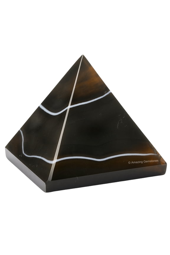 Black Onyx Pyramid Crystal Healing Stones - 2" Pyramid