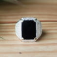 thumbnail image 1 of Black Onyx Ring, 925 Silver Ring, Square Cut Gemstone, Prong Setting Ring, Men's Signet Ring, Genuine Ring, Boho Ring, Cocktail Silver Ring, 1 of 5