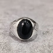Black Onyx Ring, Silver Jewelry, 925 Silver Ring, Fathers Day, AAA Natural Black Onyx, December Birthstone Ring, Heavy Mens Ring, Spiritual Healing Gemstone, Christmas, Designer Mens Ring