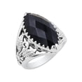 thumbnail image 1 of Black Onyx Ring Sterling Silver Ring Handmade Ring Statement Ring Silver Ring for Men's, 1 of 6