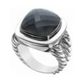 thumbnail image 1 of Black Onyx Rope Ring 14K White Gold, 10.00 CT - Size 5.5, 1 of 1