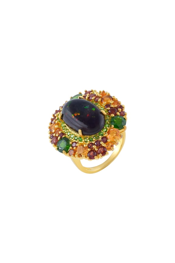 Black Opal Gemstone Ring