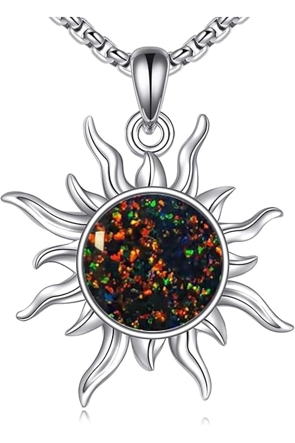 Black Opal Pendant October Birthstone Jewelry Opal Pendant Black Gemstone Jewelry Birthday / Christmas Gifts Anniversary Gifts For Her