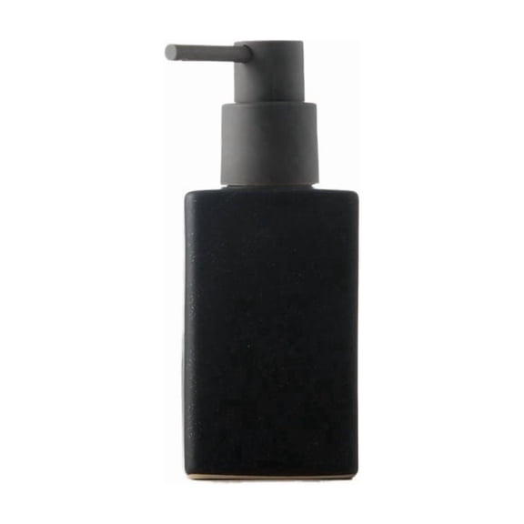 Black Opaque Ceramic Press Empty Bottle - Rectangular Design for Bathroom Hotel Shampoo, Shower Gel, and Hand Sanitizer