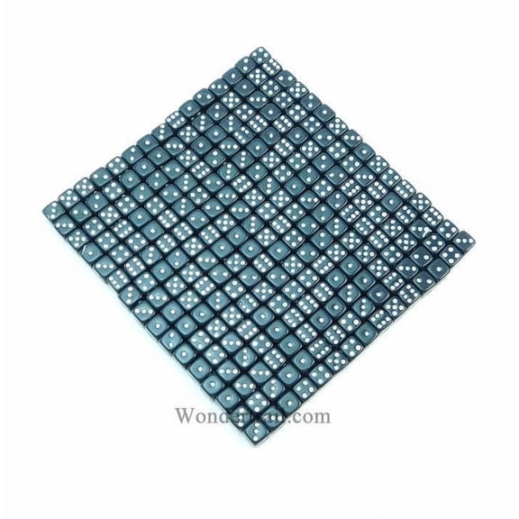 Black Opaque Dice with White Pips D6 5mm (13/64in) Pack of 250 Koplow Games