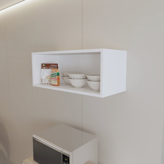 Black Open Storage Melamine Cabinet / Scratch - resistant, Wall - mounted Convenience