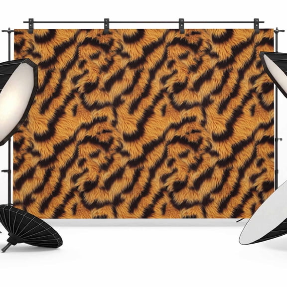 Black Orange Backdrop for Photoshoot,Photography Photo Studio Background Wall Backdrop,Vintage Abstract Tiger Stripes Fur Patterned Back Drop Banner Panel for Portraits Wedding Live Streaming 7x5Ft