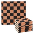 thumbnail image 1 of Black Orange Checked Pattern Dish Towels 6 Pack Kitchen Cleaning Dish Cloths Absorbent Reuseable Cleaning Cloths 11'' x 11'', 1 of 9