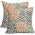 thumbnail image 1 of Black Orange Green Pillow Covers 16x16 Set of 2 Fall Colored Art Dot Decorative Throw Pillows Trendy Print Outdoor Pillowcase Holiday Seasonal Cushion Cover Linen Pillow Case Decor for Sofa Couch Bed, 1 of 6