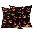 thumbnail image 1 of Black Orange Halloween Outdoor Waterproof Pillow Covers, Pumpkins Botanical Decorative Square Throw Pillowcase Sofa Cushion Sham for Patio/Couch/Chair, 18"x18" 2 Pack, 1 of 8