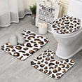 thumbnail image 1 of Black and Orange Of Leopard Print Bathroom Rugs Sets 3 Piece,Toilet Cover Set,Absorbent Non Slip Bathroom Mats Sets with U-Shaped Contour Rug Toilet Rug Set, 1 of 5