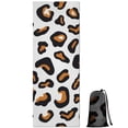 thumbnail image 1 of Black and Orange Of Leopard Print Hot Yoga Mat Towel Non Slip for Hot Yoga - Quick-Drying Yoga Mat Cover with 4 Corner Pockets with Travel Bag - Hot Yoga Towel Non Slip 70"x26", 1 of 6