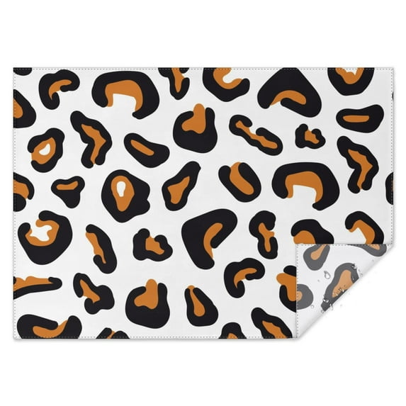 Black and Orange Of Leopard Print Rectangle Tablecloth 60"x84",Waterproof Polyester Rectangle Table Cloth, Wipeable Spillproof Polyester Tablecloth for Dining, Camping, Indoor and Outdoor