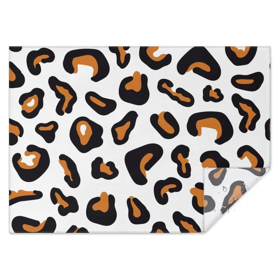 Black and Orange Of Leopard Print Rectangle Tablecloth 60"x84",Waterproof Polyester Rectangle Table Cloth, Wipeable Spillproof Polyester Tablecloth for Dining, Camping, Indoor and Outdoor