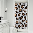 thumbnail image 1 of Black and Orange Of Leopard Print Shower Curtain 36"x72" ,Bathroom Decorative Shower Curtains Set with 12 Hooks,Modern Waterproof Washable Shower Curtain, 1 of 6