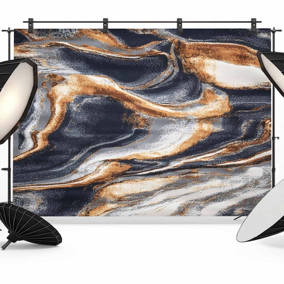 Black Orange Marble Backdrop for Photography, Fabric Photo Background Backdrop, Vintage Stone Texture Photo Booth Background for Portrait Photoshoot Video Wedding Studio Decoration Banner 7x5ft