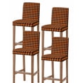 thumbnail image 1 of Black Orange Plaid Bar Stool Covers Set of 4, Farmhouse Buffalo Check Gingham Stretch Washable Bar Chair Covers with Backs, Removable Pub Counter Height Chair Cover for Kitchen Dining Room Cafe, 1 of 7