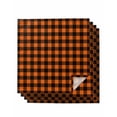 thumbnail image 1 of Black Orange Plaid Cloth Napkins Set of 4 Reusable Dinner Napkins, Farmhouse Buffalo Check Gingham Cocktail Napkin Washable Table Napkins for Wedding/Holiday Party/Baby Shower 20"x20", 1 of 7