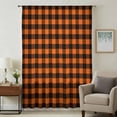 thumbnail image 1 of Black Orange Plaid Sheer Curtains 72 Inches Long, Farmhouse Buffalo Check Gingham Light Filering Curtains, Breathable Simi Curtain Privacy Drapes for Living Room Bedroom Lightweight Window Treatment, 1 of 9