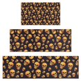 thumbnail image 1 of Black Orange Skull Pattern Kitchen Rugs Sets Of 3,Kitchen Runner Rugs Non Skid Washable,Decorative Kitchen Floor Mats for Kitchen,Sink,Laundry,17"x30"+ 17"x47" + 17"x59", 1 of 6