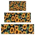 thumbnail image 1 of Black Orange White Flower Green Leaf Sunflower Pattern Kitchen Rugs Sets Of 3,Kitchen Runner Rugs Non Skid Washable,Decorative Kitchen Floor Mats for Kitchen,Sink,Laundry,17"x30"+ 17"x47" + 17"x59", 1 of 6