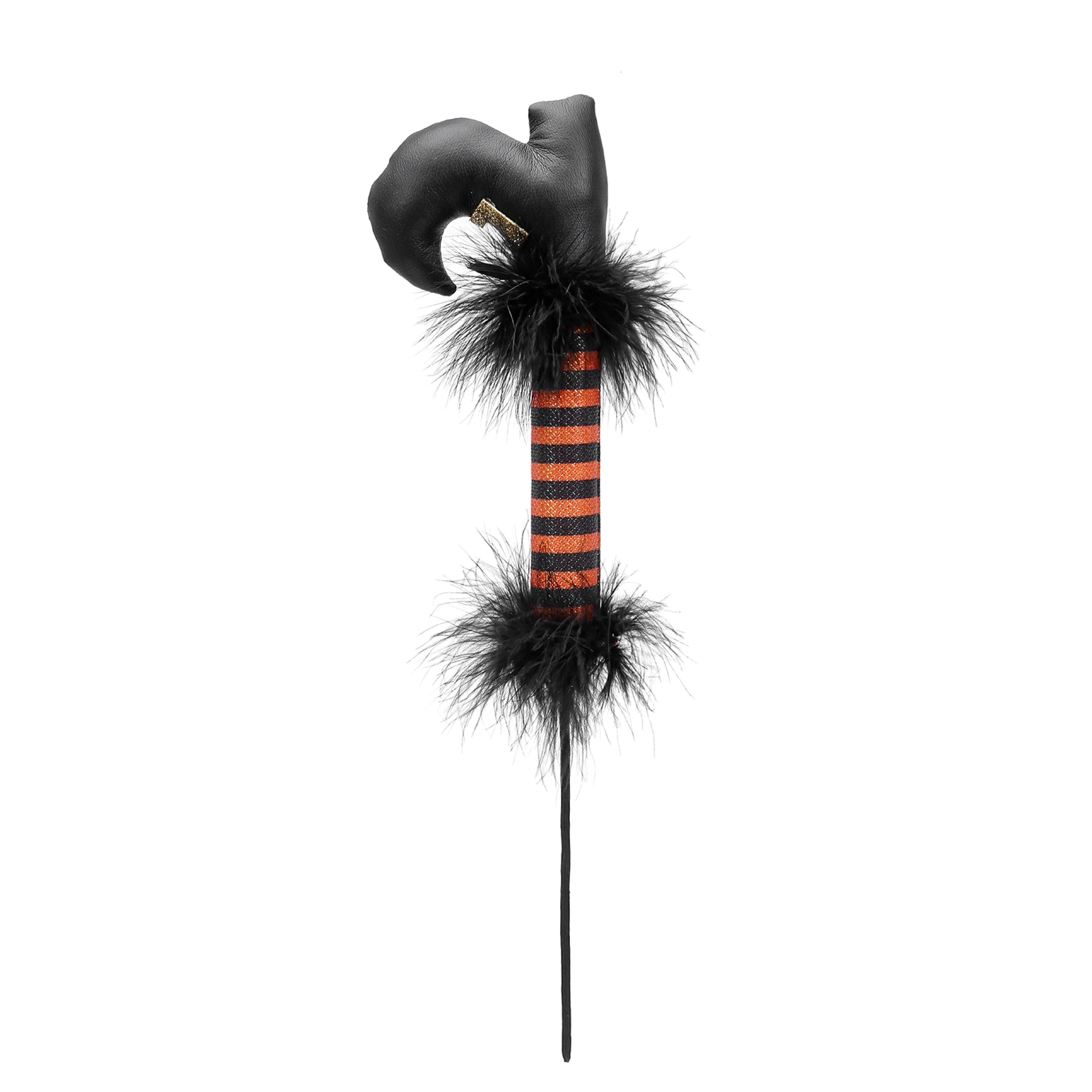 Black & Orange Witch Leg Pick by Ashland®, Halloween Decorations