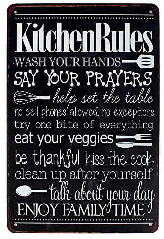 The Original Metal Sign Company plaque vintage « règles de cuisine »