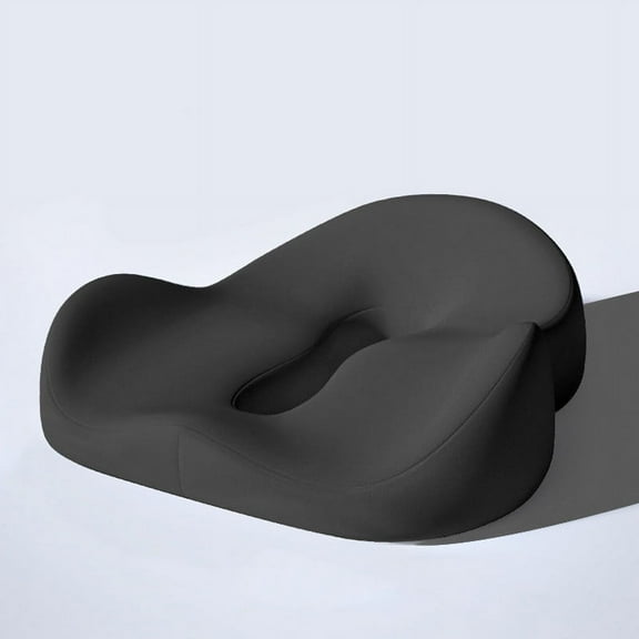 Black Orthopedic Seat Cushion For Office Chair Car Sofa Memory Foam Back Pain Relief Tailbone Support Coccyx Comfort With U-Shape Design Non-Slip Cover Home Ergonomic Sitting Pad Black
