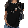 thumbnail image 1 of Black Otter Heartbeat Graphic T-Shirt Animal Lover Aesthetic Casual Daily Weekend Outfit Top for Wildlife Enthusiasts S-5XL, 1 of 5