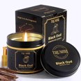 thumbnail image 1 of Black Oud Candle Highly Scented Soy Candel Clean Non Toxic Velas Aromáticas Gift for Men Pack of 1 5Oz Decorartive Travel Tin, 1 of 6