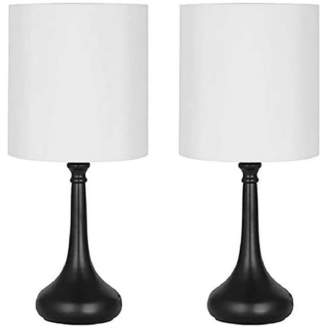 Black Oumilen Modern Metal Table Lamp, Set of 2