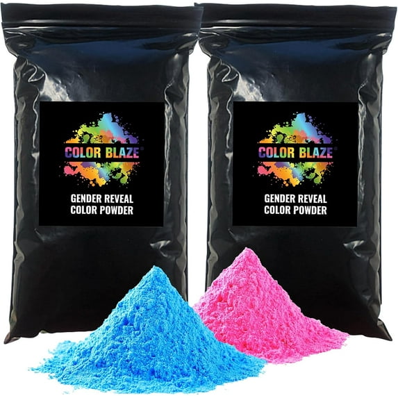 Black Out Gender Reveal - 1 Pound Pink and 1 Pound Blue Color Powder