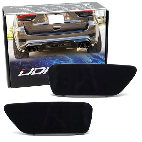 Black-Out Lens Rear Bumper Reflector Lenses For Jeep 2011-2020 Grand Cherokee WK2, Compass & Dodge Journey, OE-Spec LH RH Assembly