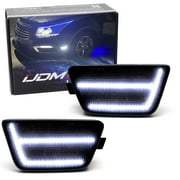 Black-Out Smoked Lens Front Bumper White Double-Row Full LED Strip Side Marker Lights For 2011-2015 Chevrolet Cruze