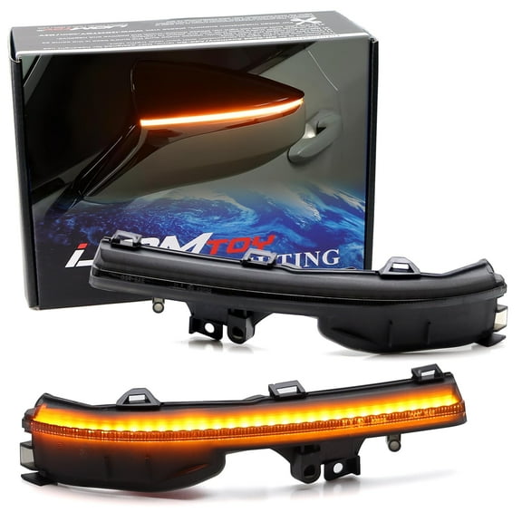 Black-Out Smoked Lens Full LED Strip Dynamic Sequential Blink Side Mirror Indicator Light Kit For Lexus IS ES LS RC LC UX