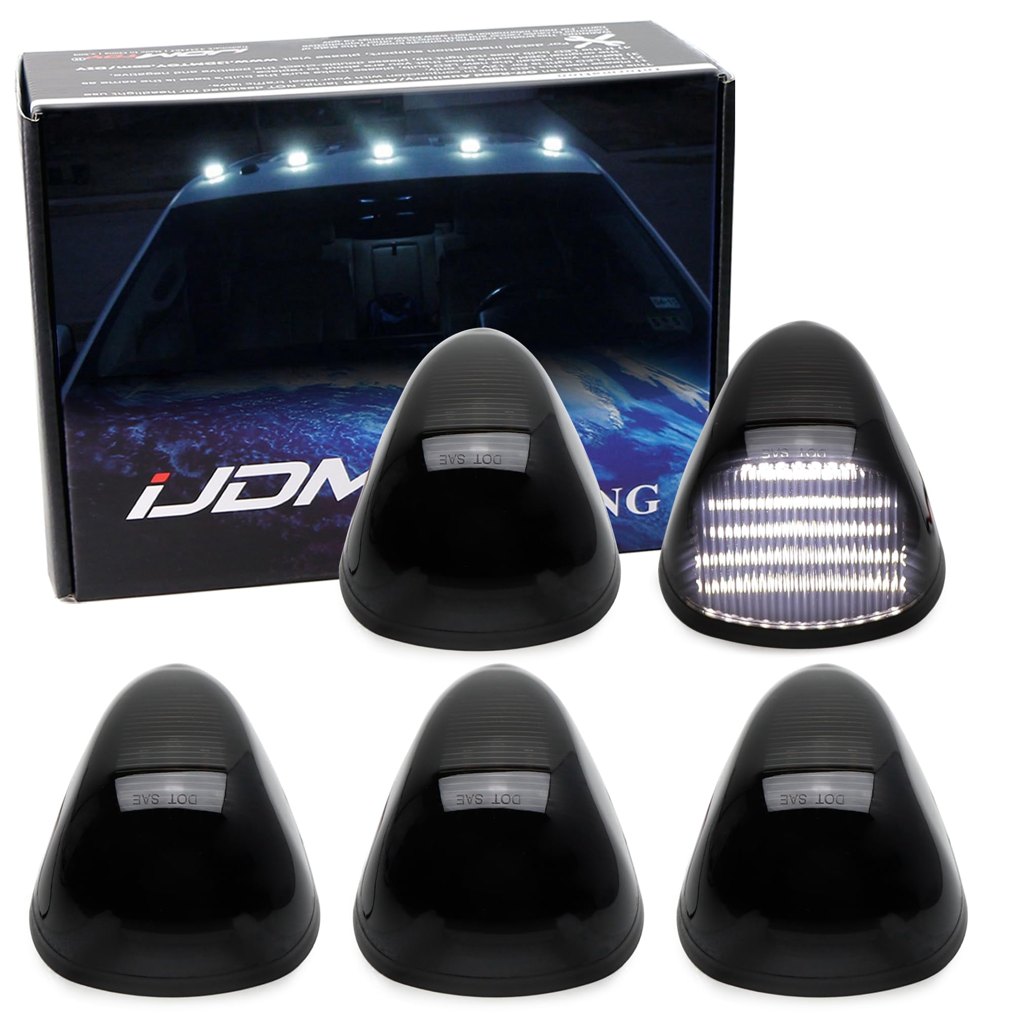 Clear Lens Full LED Cab Roof Marker Lamps – Fits 2003-2018 Dodge RAM & RAM HD