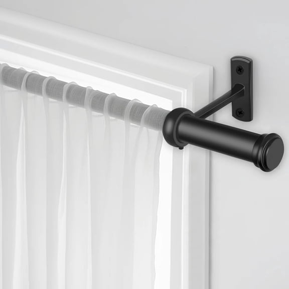 Black Outdoor  Curtain Rods,1" Diameter Heavy Duty Curtain Rods for Windows 16 to 28inch for Patio, Wall Mount & Ceiling Mount
