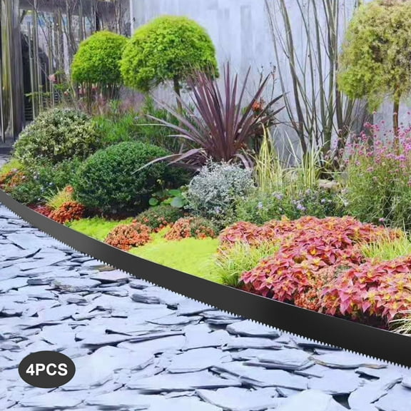 Black Outdoor Garden Border Edge Backyard Barrier Black Metal Landscape Edging Lawn for Gardens, Paths, Lawns, And Outdoor Patios