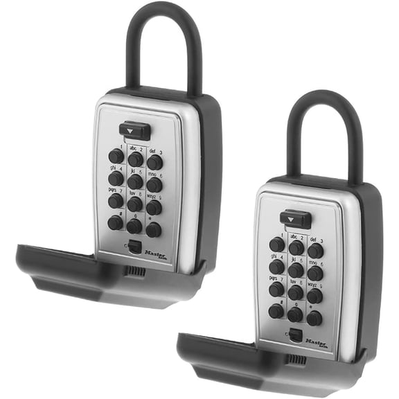 Black Outdoor Key Lock Box with Push Buttons to Hide a Key, Easily Set, Share, and Change Combination for Tenants, Guests, Clients, Move Between Listings