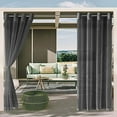 thumbnail image 1 of Black Outdoor Sheer Curtain for Patio Waterproof Detachable Sticky Tab Top Elegant Sheer Indoor Outdoor Curtain for Porch,1PCS, 1 of 6