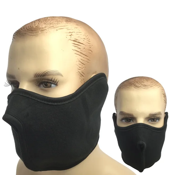 Black Outdoor Unisex Winter Warm Fleece Cycling Ski Breathable Half Face Mask Us